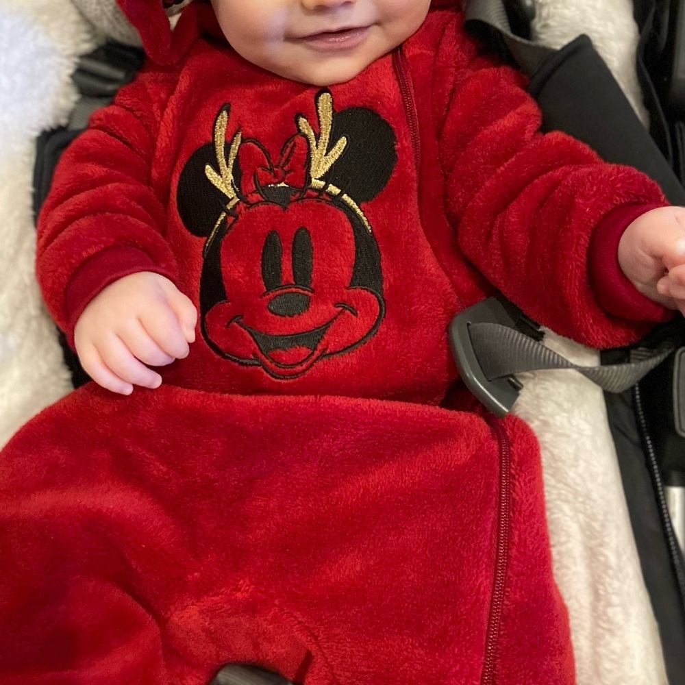 Red Disney Baby Bunting Fuzzy Pram Suit  (3 for $10)